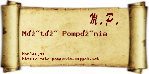 Máté Pompónia névjegykártya